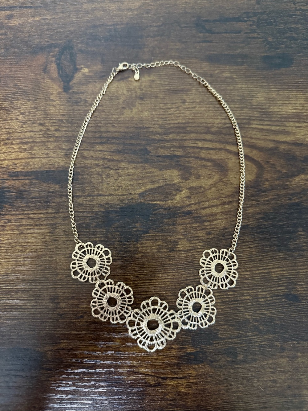 Gold Floral Statement Necklace